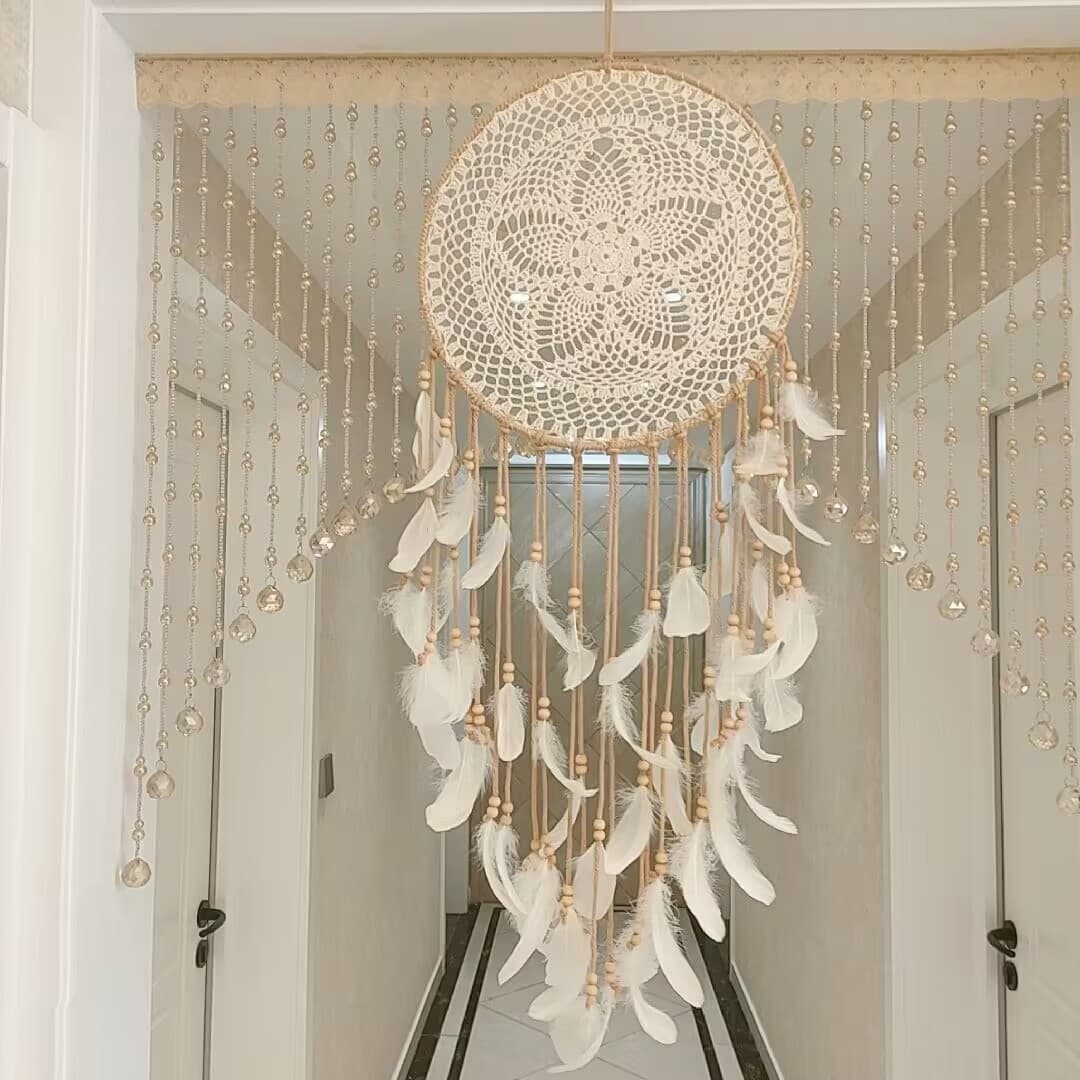 Nordic Dream Catcher Tapestry Feather Woven Hanging Decorations Bedroom Wall Airborne Decor Modern Minimalist Style Home Decor