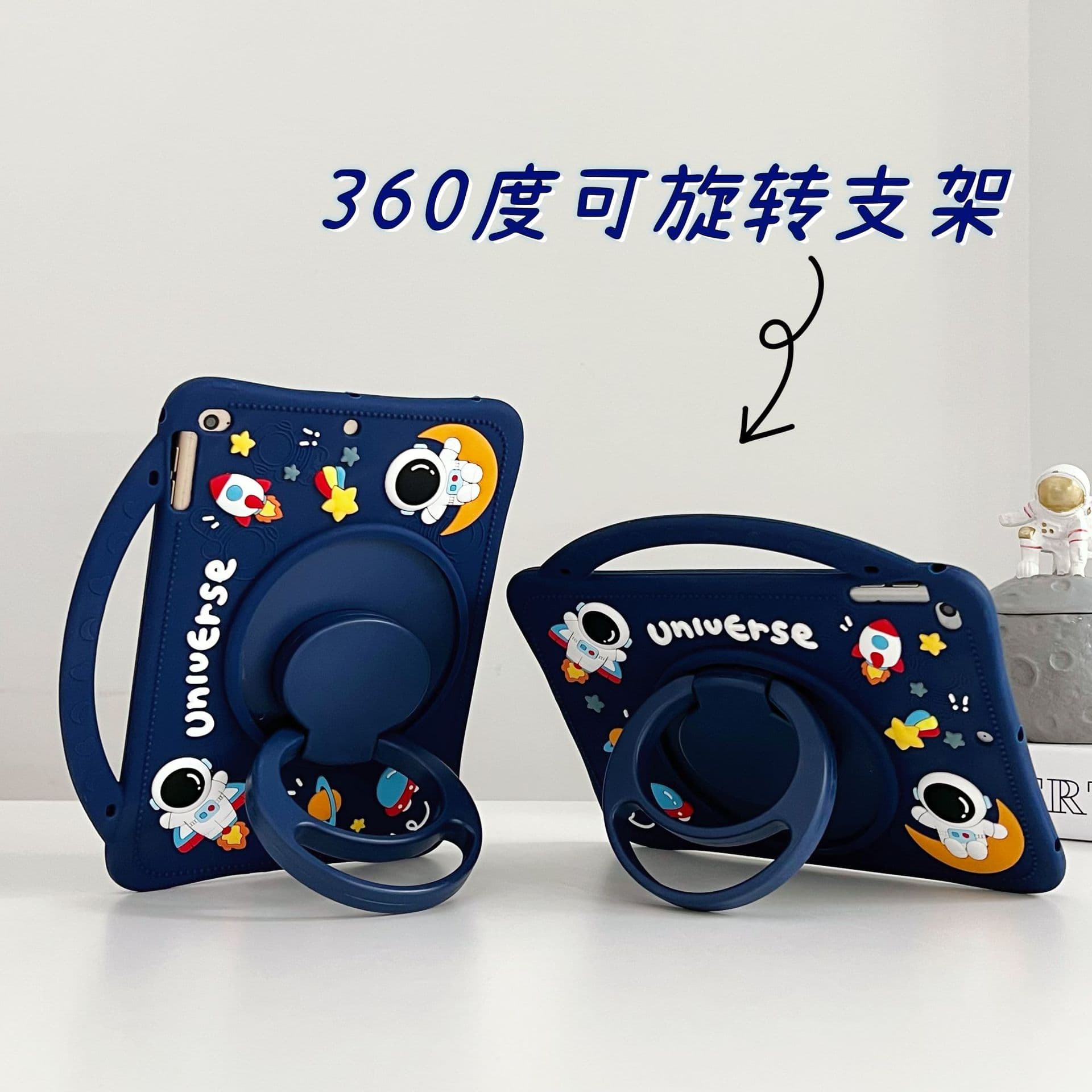 Portable Rotating Astronaut Case for 2024 MatePad SE 11-Inch Tablet, iPad 10 Silicone Protective Cover