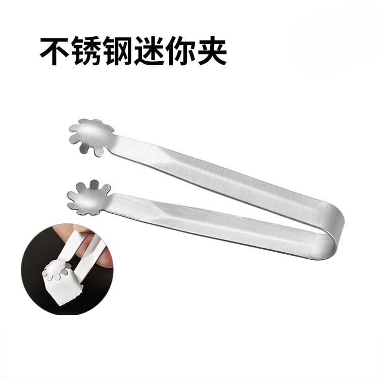 Factory Direct Stainless Steel Mini Tongs Coffee Sugar Cube Tongs Tea Tongs Mini European Small Ice Tongs