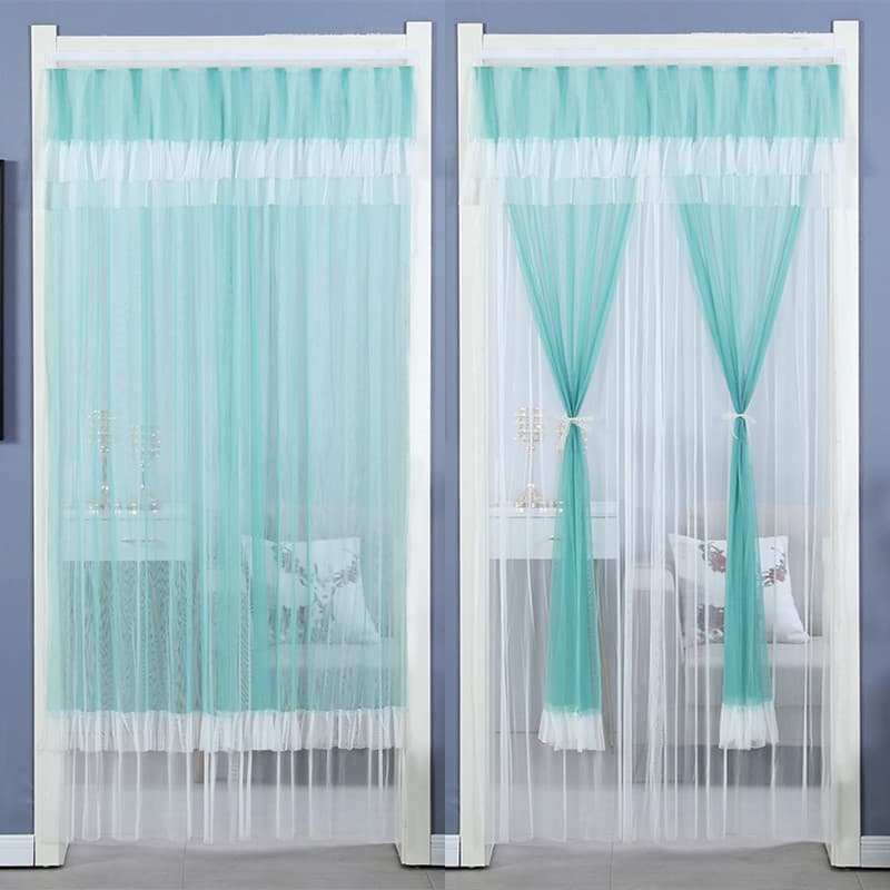 New Mosquito Net Door Curtain, No-Drill Self-Adhesive Velcro, Bedroom Kitchen Privacy Decorative Wardrobe Curtain