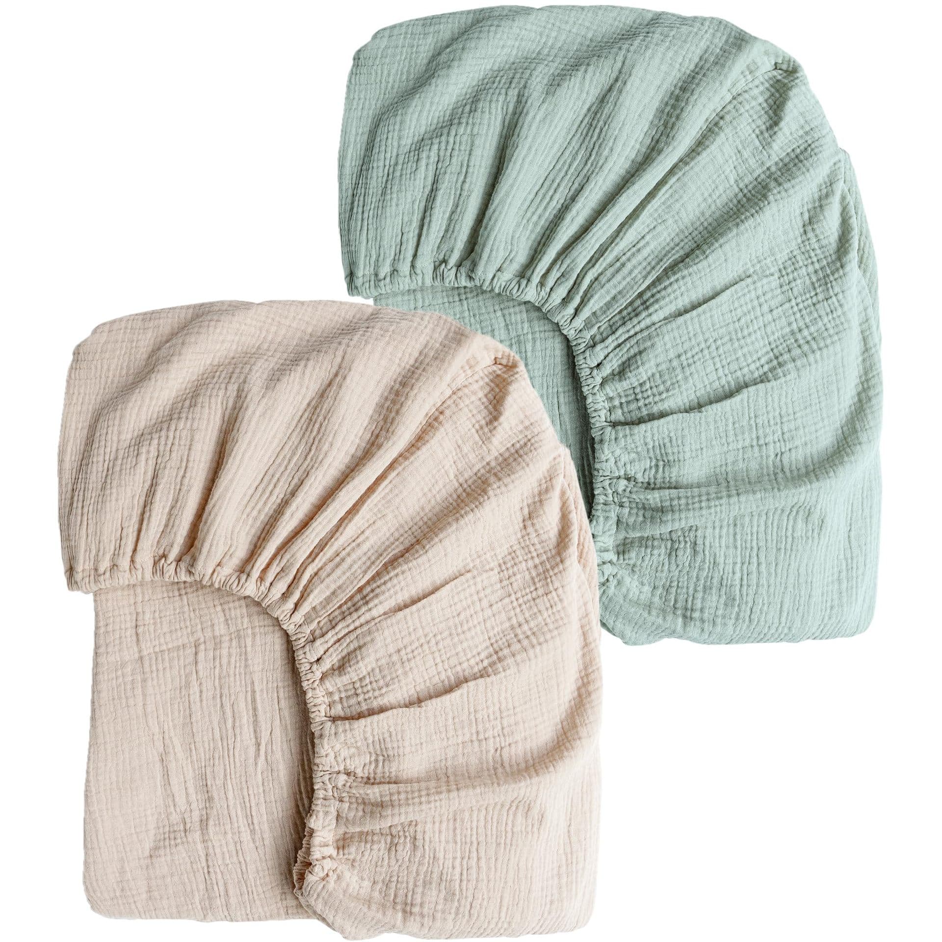 Cross-Border Best-Selling Baby Bassinet Fitted Sheet 2-Piece Set, Muslin Breathable Cotton Gauze Bassinet Mattress Cover, Removable and Washable