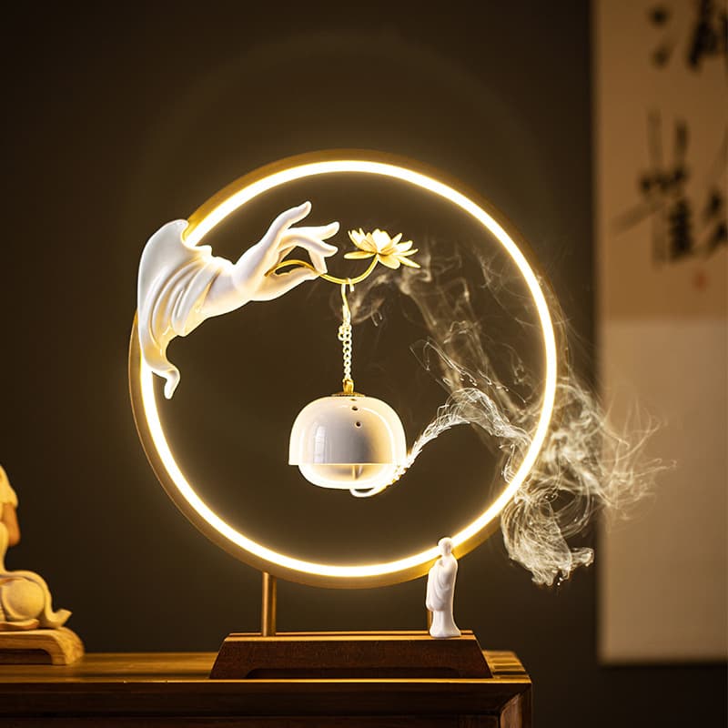 Hanging incense burner lamp circle backflow indoor ceiling furnace ornaments porch Zen TV cabinet lotus fragrance incense bergamot home