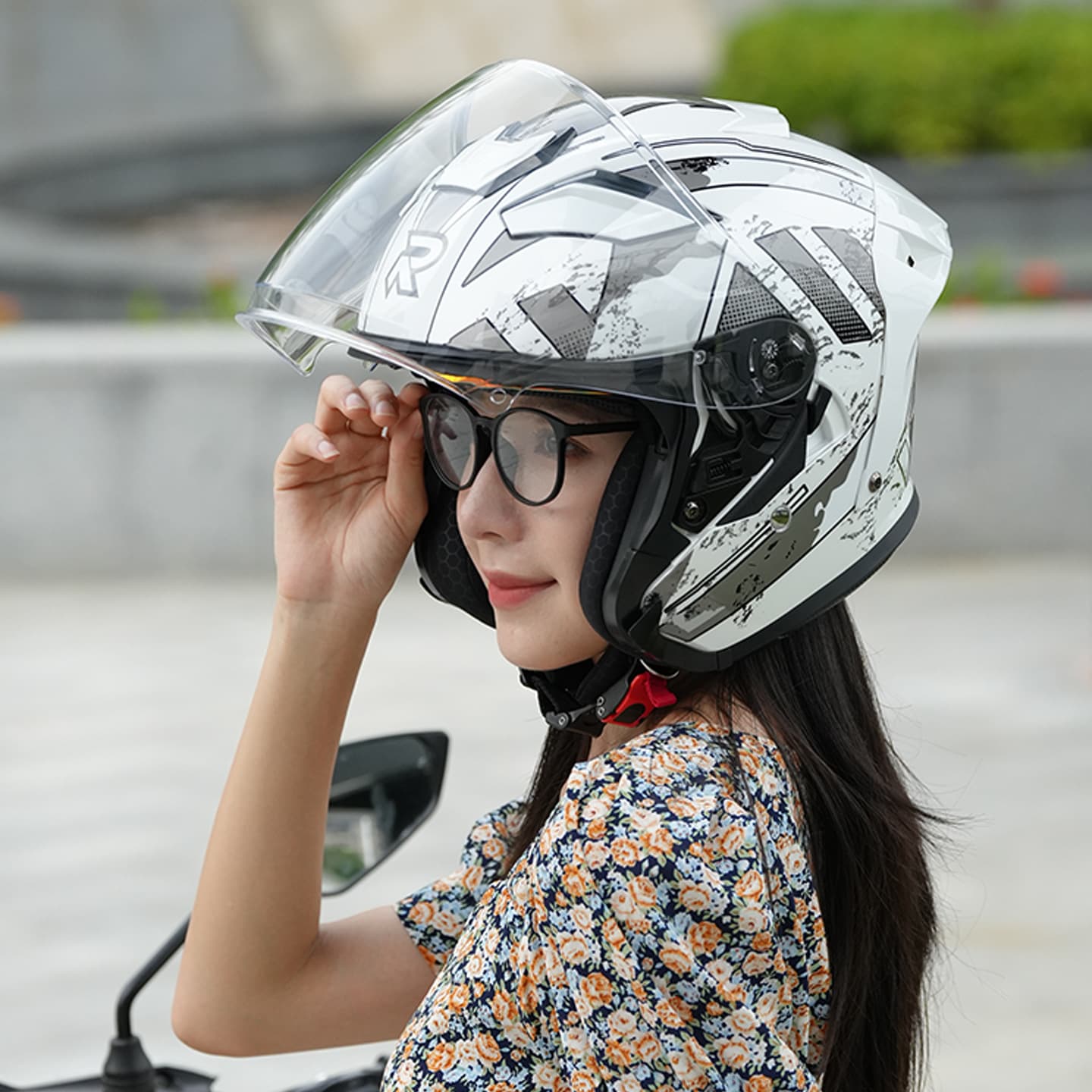RSV Motorcycle Helmet Half Shell Retro Cruiser Dual Visor Scooter Three-Quarter Helmet Riding 839