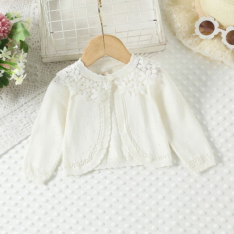 Baby Air Conditioning Cardigan for Girls, Knitted Cardigan for Newborns, Princess Sweater Shawl, Spring and Summer Thin Style, Other