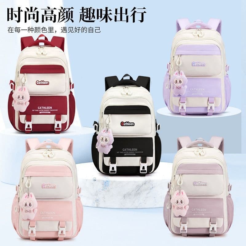 Cross-border new primary school student backpack lightweight burden-reducing spine protection high school student backpack fashion girls junior high school student wholesale