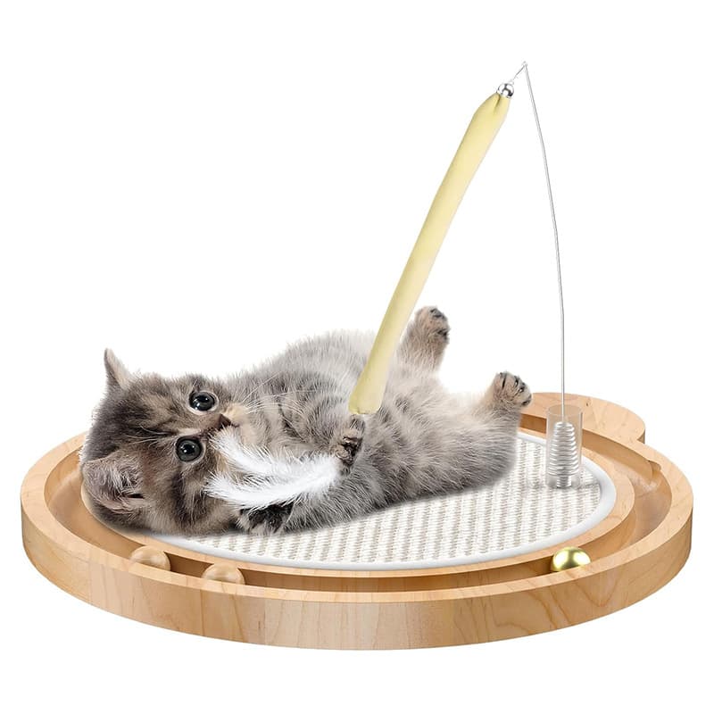 Cross-border Wooden Cat Scratcher Indoor Wooden Cat Nail Grinder Solid Wood Cat Scratching Board Wooden Pet Scratcher