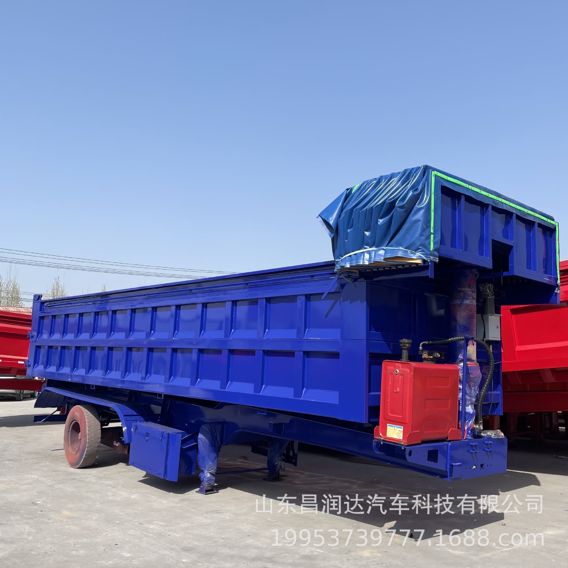 Changrunda, rear-tipping dump semi-trailer engineering sand earth transport skeleton rear-tipping container coal cross-border