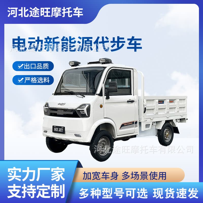 Factory Supply Cargo Pickup Truck, 2.2×1.4m Delivery Electric Four-Wheel Pickup, Freight Electric Truck