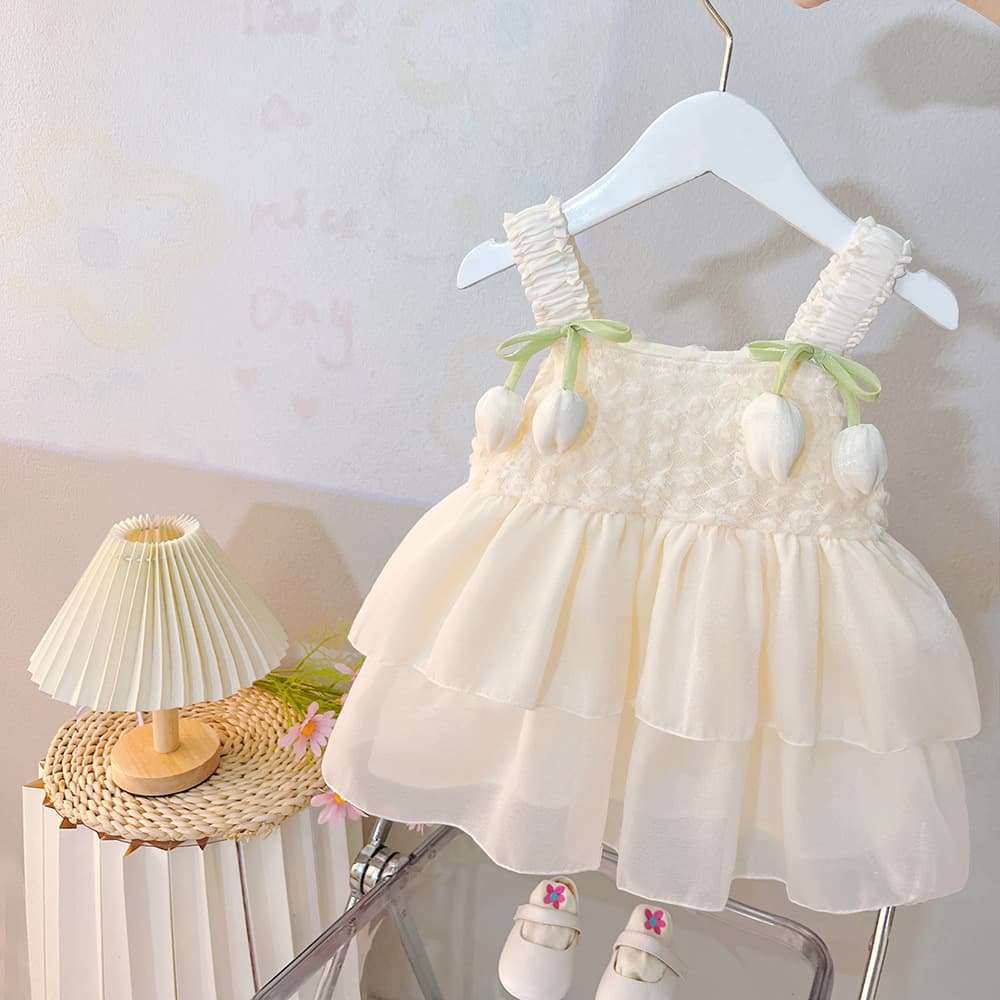 Girls Dress Summer New Children's Suspender Puff Skirt Fashionable Baby Dress Little Girl Mesh Princess Dress