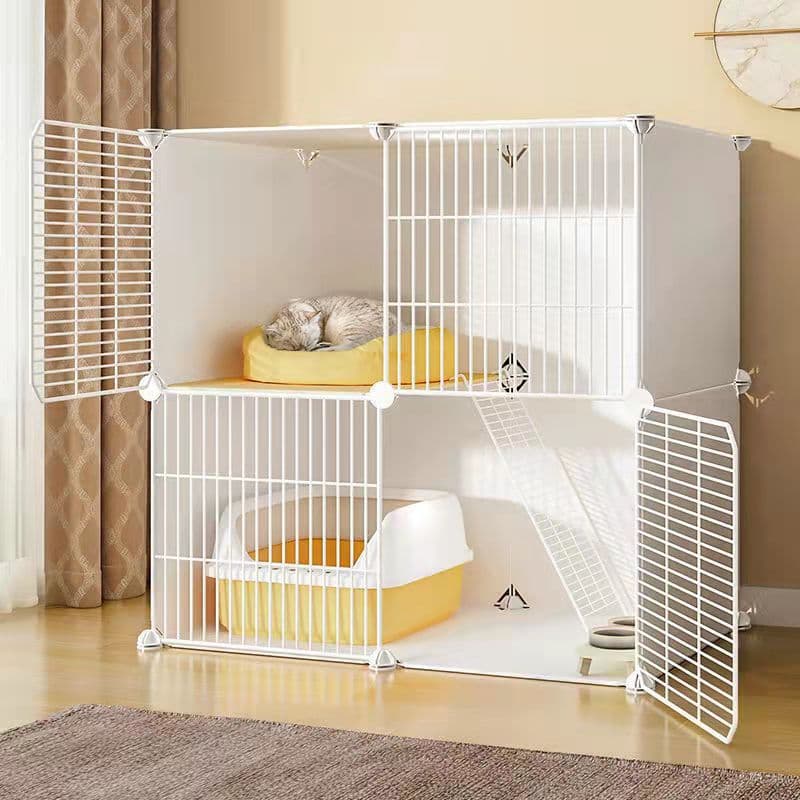 Cat Cage Household Indoor Cat Cabinet Small Cat Villa Super Large Free Space with Toilet Integrated Two-Layer Cat House