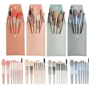 8-Piece Mini Makeup Brush Set: Eyeshadow, Concealer, Loose Powder Brushes, Portable Soft Bristle Travel Set, Cross-Border Beauty Tools