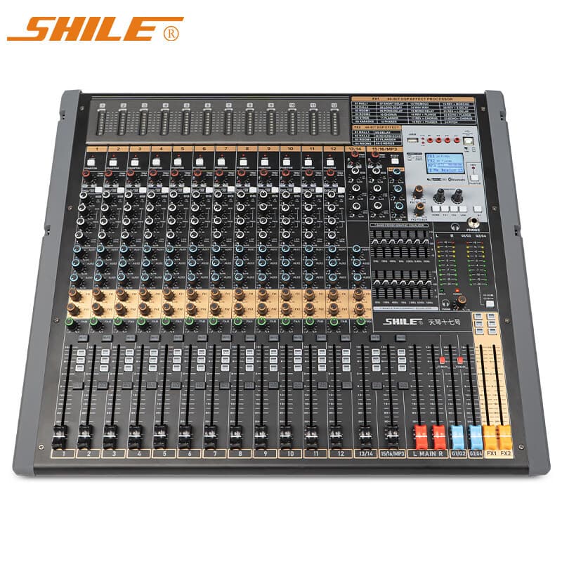Shile Tianqin 17 Professional 16-Channel Mixing Console with Group Mixing, 24 DSP Effects, Stage Bluetooth