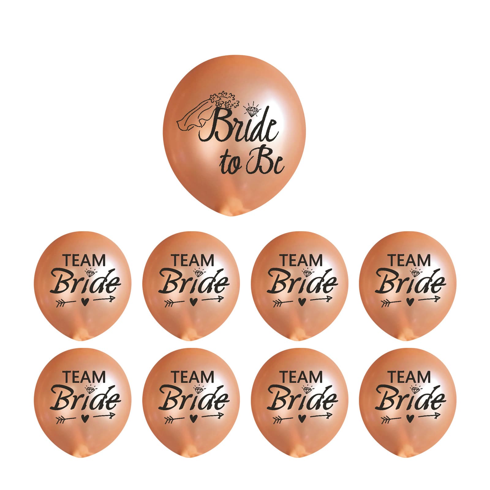 Rose gold Bride to be latex balloons 12 inches bridal party bachelorette party hen party decorations