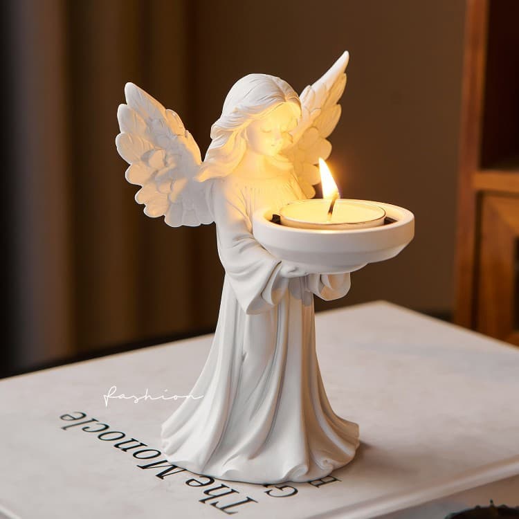 Amazon Hot-Selling Vintage French Angel Candle Holder Ornament Photography Prop Small Decorative Art Piece