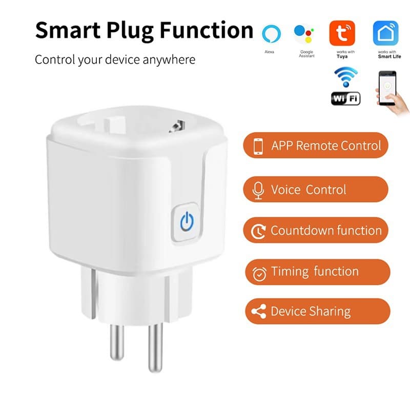 Graffiti Smart Socket (European Standard) WiFi Bluetooth Smart Alexa Voice Control via Mobile App Remote Control Power Statistics