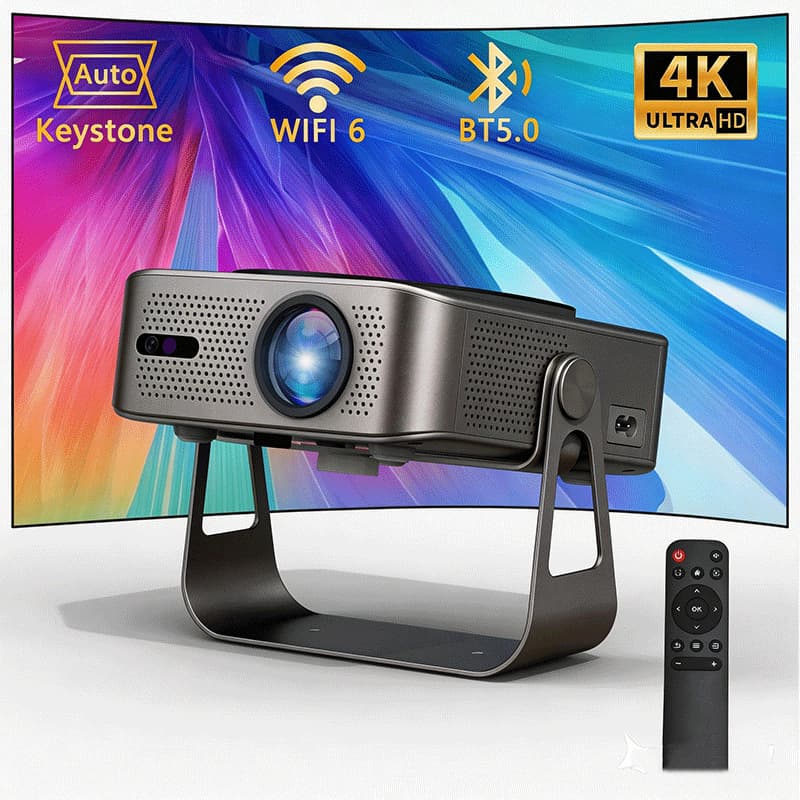 2026 New Cross-Border Ultra HD Smart Voice WiFi PTZ Projector for Home Use, Wall Projection in Bedroom and Living Room