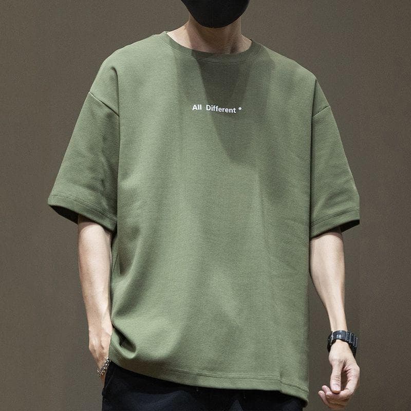 Heavyweight Cotton Stand Collar Long Sleeve Korean Loose Fit American Style Solid Color Casual T-Shirt
