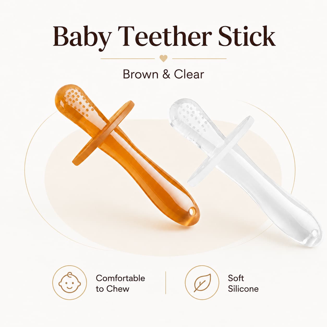 Baby Teething Stick Food-Grade Silicone Factory Direct