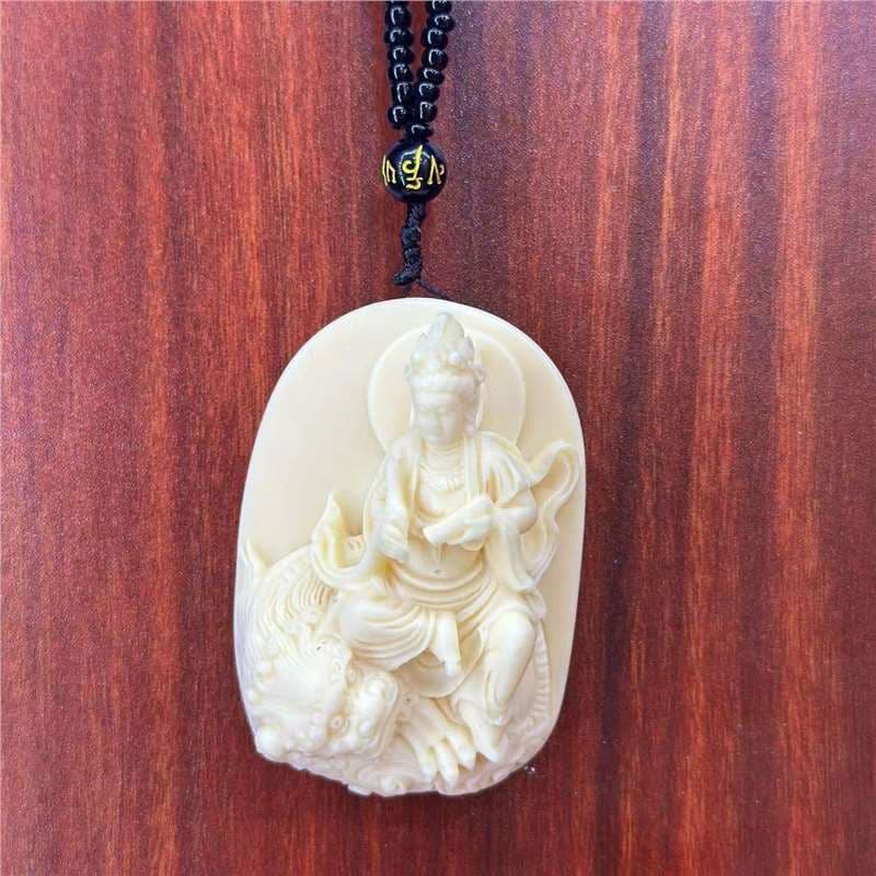 Ivory Nut Carved Manjushri Bodhisattva 461 Pendant Guanyin Buddha Hand Car Craft Car Hanging Decoration