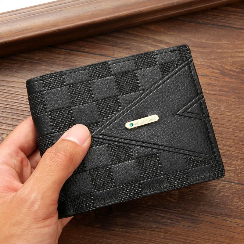 Factory direct sales new men's wallet fashionable short business wallet youth horizontal style light luxury multi-card slots
