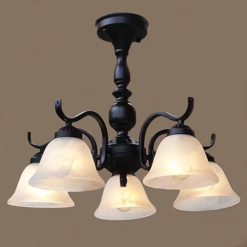 European Wrought Iron American Style Ceiling Fan Light, 3-Head for Living Room, 5-Head for Dining Room, 8-Head Fixture, 2026 New Model Pendant Light Factory