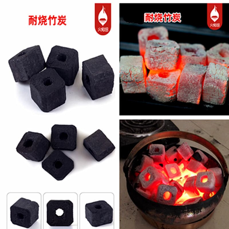 High-temperature smokeless long-burning barbecue charcoal for tea boiling and hot pot, indoor household smokeless odorless bamboo charcoal machine-made charcoal 10 lbs