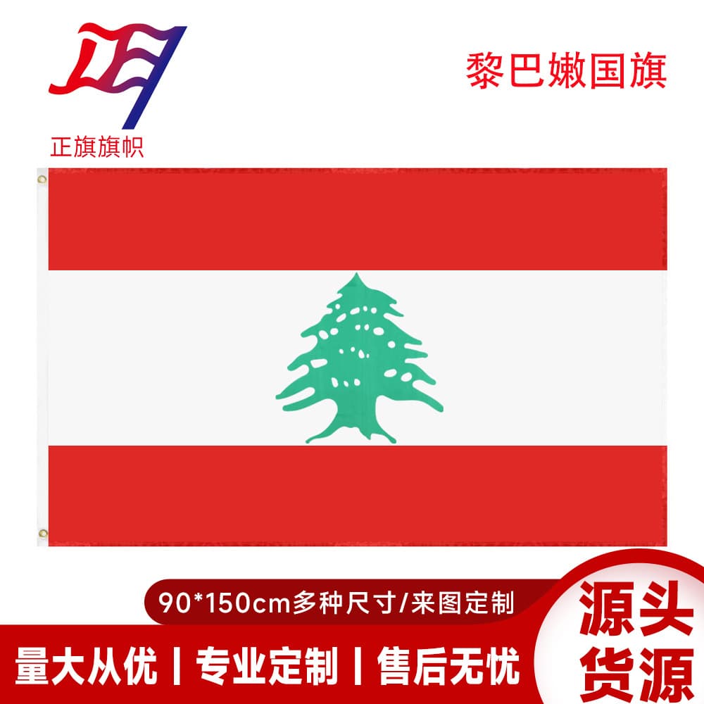 Lebanon Flag Polyester 90*150cm 3*5ft Flag in Stock Wholesale Lebanese National Flag Stainless Steel Pole Material General Use