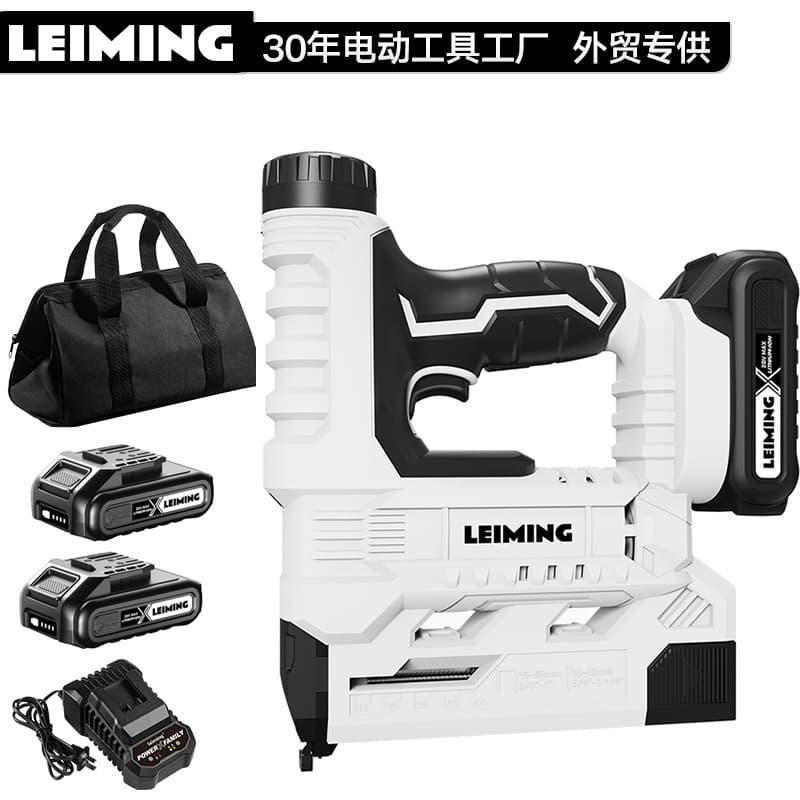 Leiming j-133 Rechargeable Electric Nail Gun Stapler Nailer Straight Door Nails Brad Nails Air Nails Lithium Nail Gun Wood