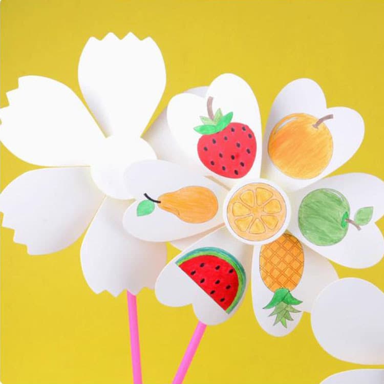 Kindergarten blank painting graffiti windmill blank hard cardboard windmill diy hand-painted coloring material package