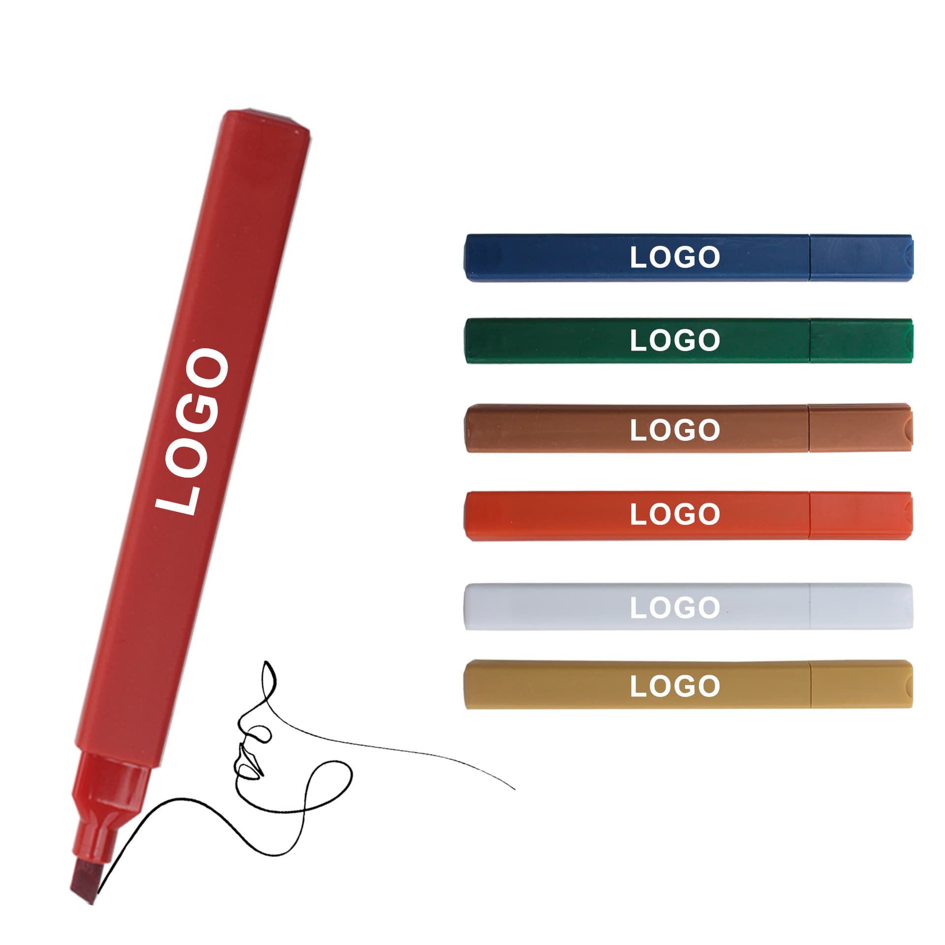 New Morandi Color Series Fluorescent Highlighter for Study and Office Key Marking, Customizable Logo Marker Pen