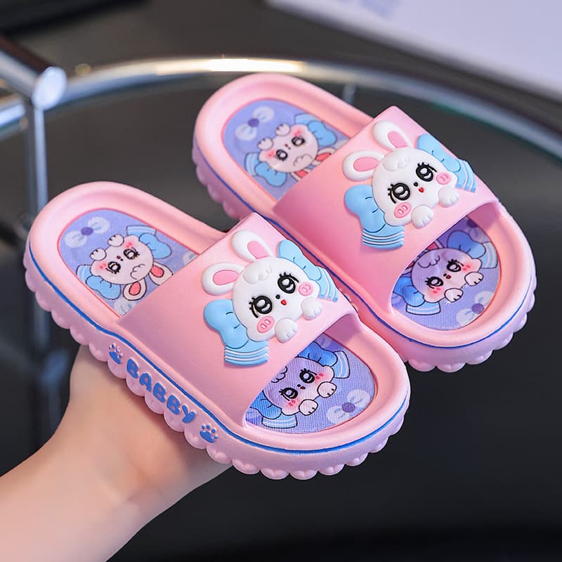 Children's Summer Slippers, Non-Slip Indoor Bathroom Soft Sole for Girls, Toddler & Kids, Breathable Cartoon Design