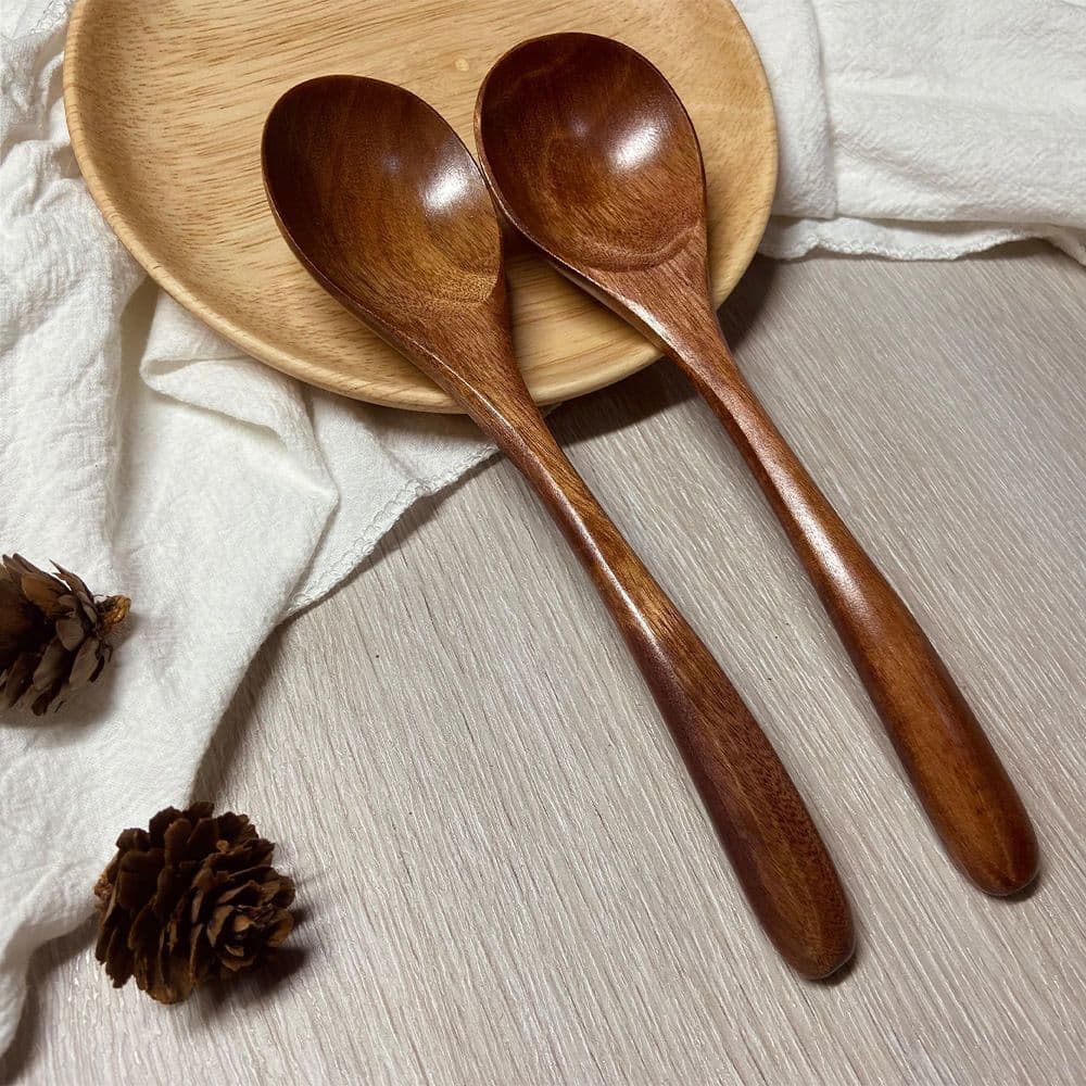 Wooden spoons for eating, Japanese style spoons, household soup spoons, small wooden spoons, food-grade non-stick pans.