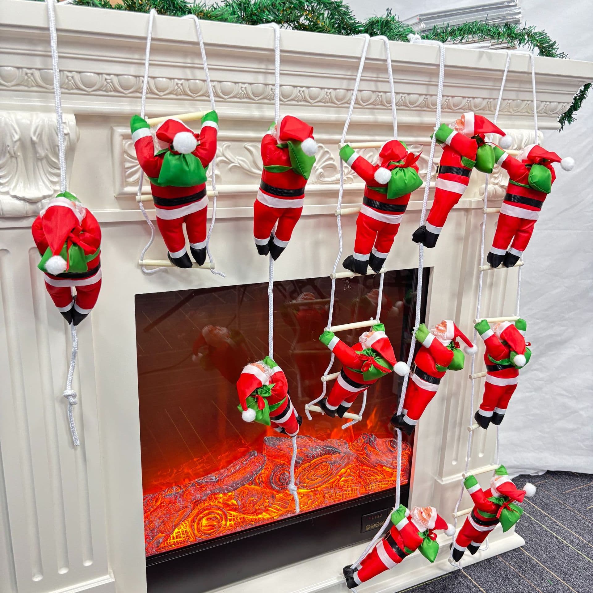 Cross-border Stock Christmas Ladder Climbing Rope Santa Claus Christmas Supplies Santa Claus Plush Ornament Pendant
