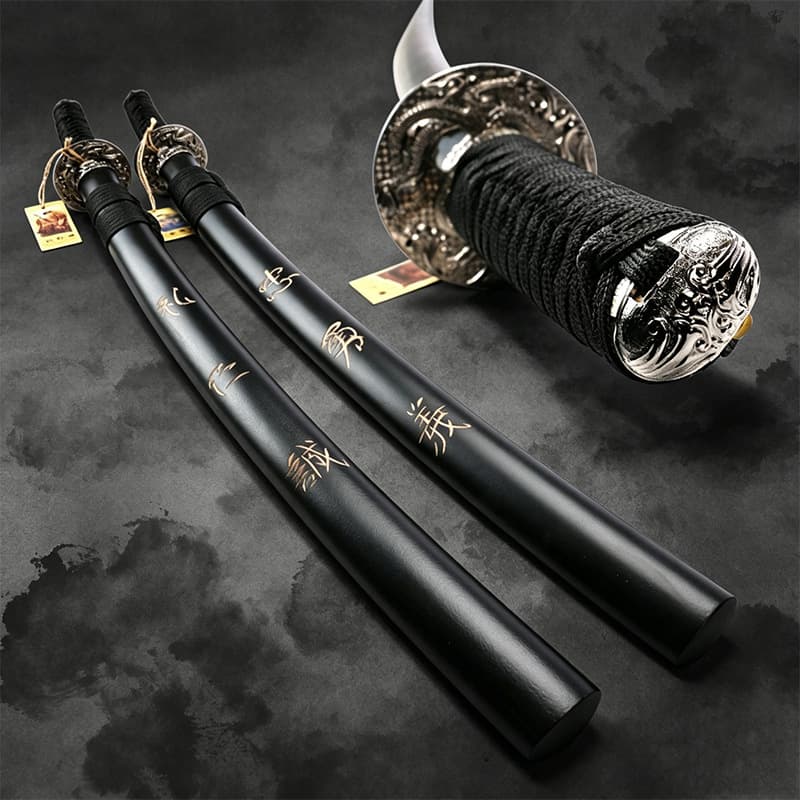 Longquan Sword Loyalty Justice Benevolence Etiquette Sincerity Engraved Sword Home Decoration COS Performance Prop Metal Unsharpened