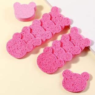 Cross-border Natural Compressed Heart-shaped Facial Cleansing Sponge, Biodegradable Wood Pulp Cotton Sponge for Makeup Removal and Deep Cleaning, SPA