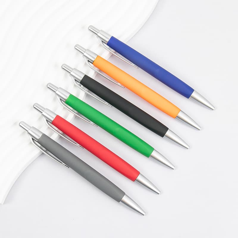 Plastic Color Spray Gel Ballpoint Pen with Printed Logo, Push-Type Advertising Pen for Hotels, Conferences, Custom Ballpoint Pen