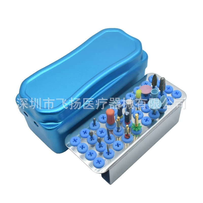 Dental Material metal 40-hole universal high-speed low-speed needle disinfection box grinding head frame grinding head box oral tools