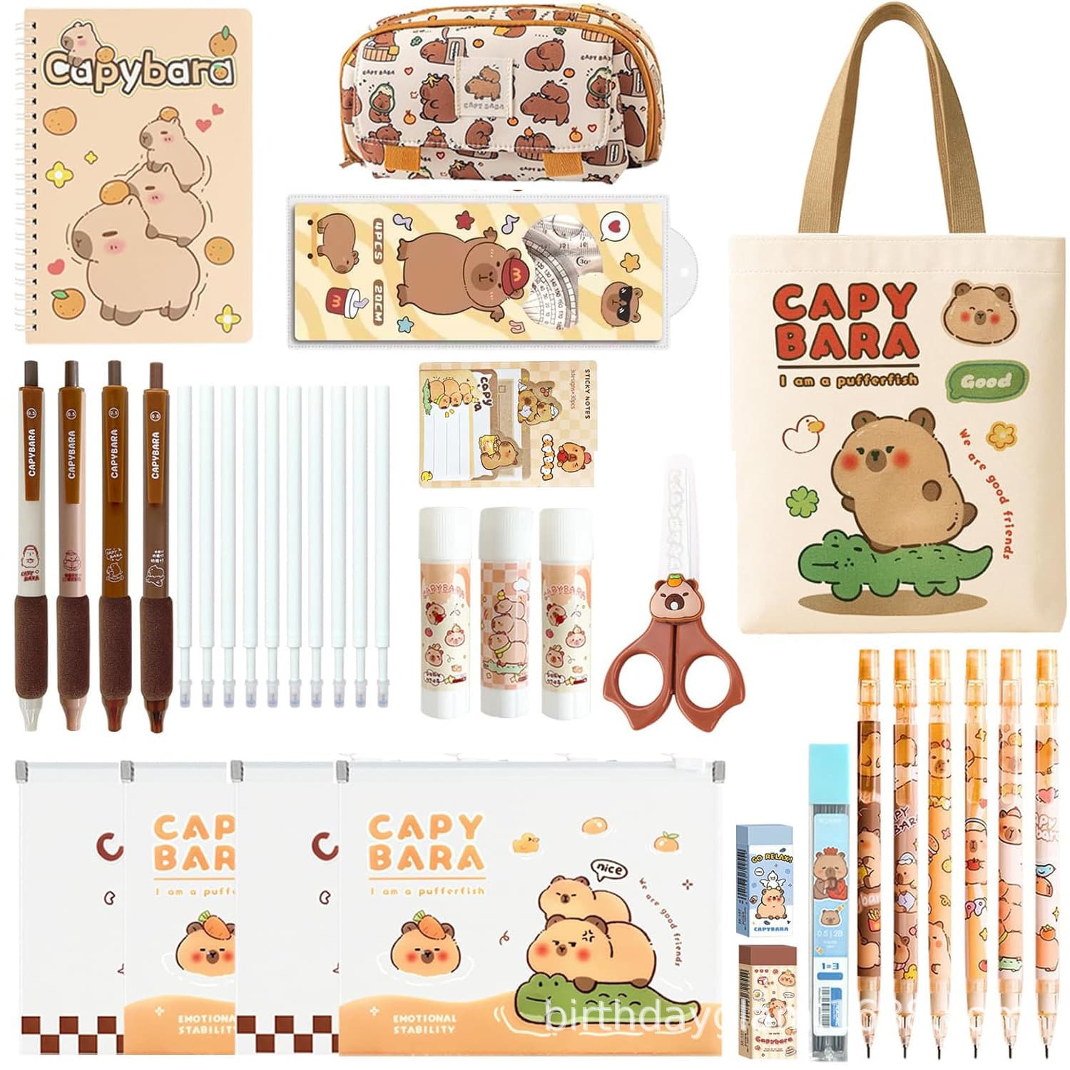 Cross-border Amazon Capybara Stationery Set A5 Spiral Notebook Canvas Bag Gift for Elementary School Students