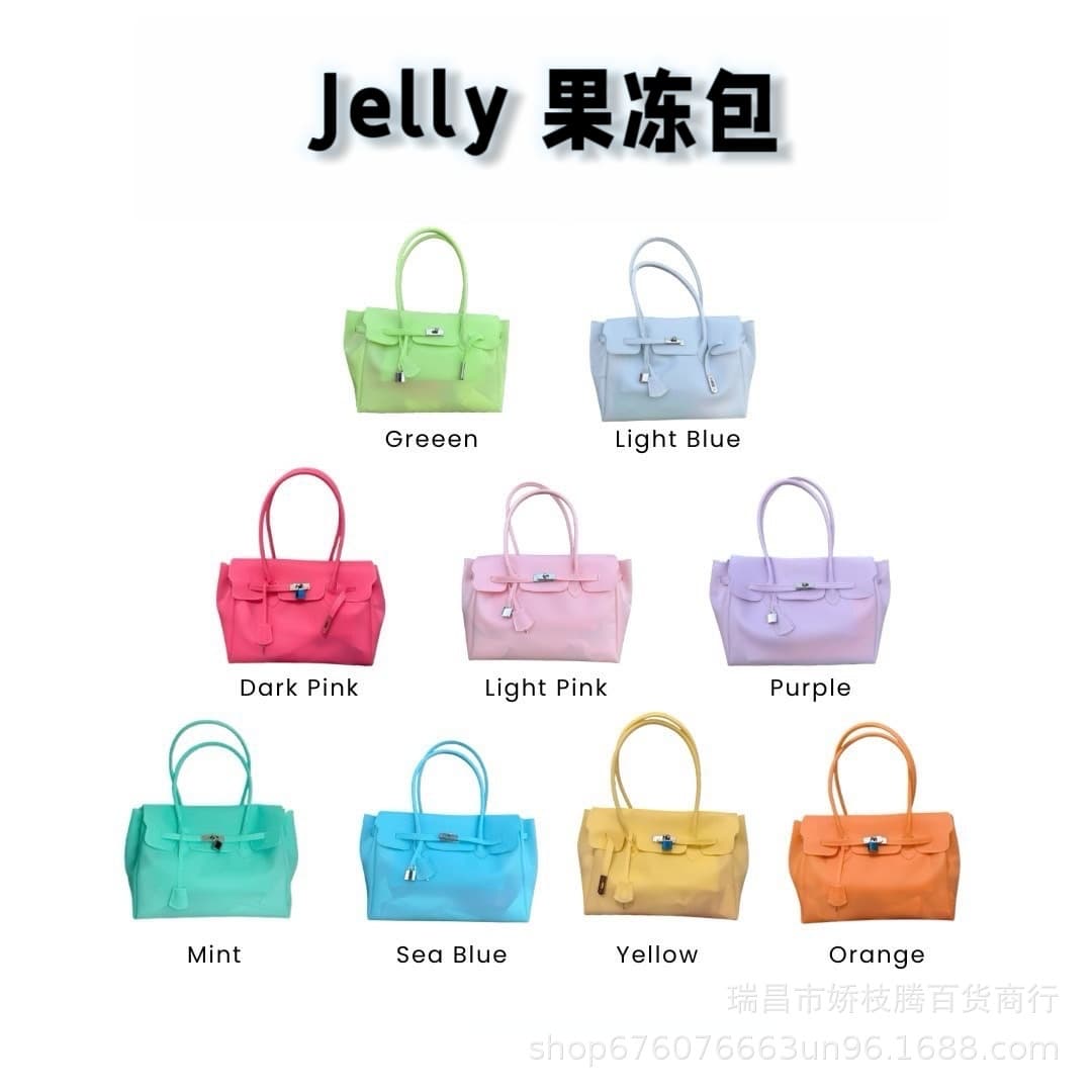 Cross-border Jelly firkin transparent lock armpit bag kiikiiii same style jelly bag fashionable tote bag