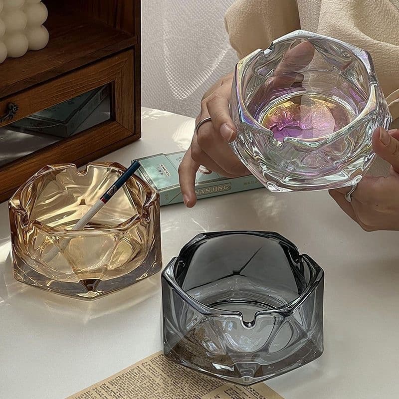 Ashtray, high aesthetic value, hotel light luxury multifunctional home office aesthetic crystal glass ashtray