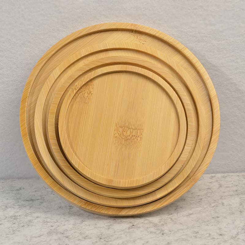 Kung Fu Tea Ceremony Bamboo Coaster Heat Insulation Pad Six Gentlemen Round Wooden Coaster Mosaic Cross-border Eco-friendly Bamboo