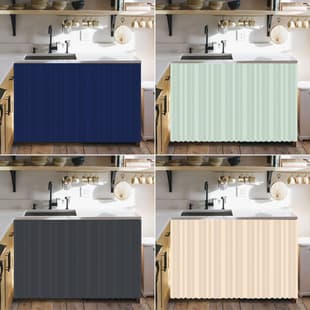 Solid Color Kitchen Cabinet Cover Curtain, Ugly Concealing Curtain for Cabinets, Shoe Rack, Shelf Decor Fabric Curtain with Velcro