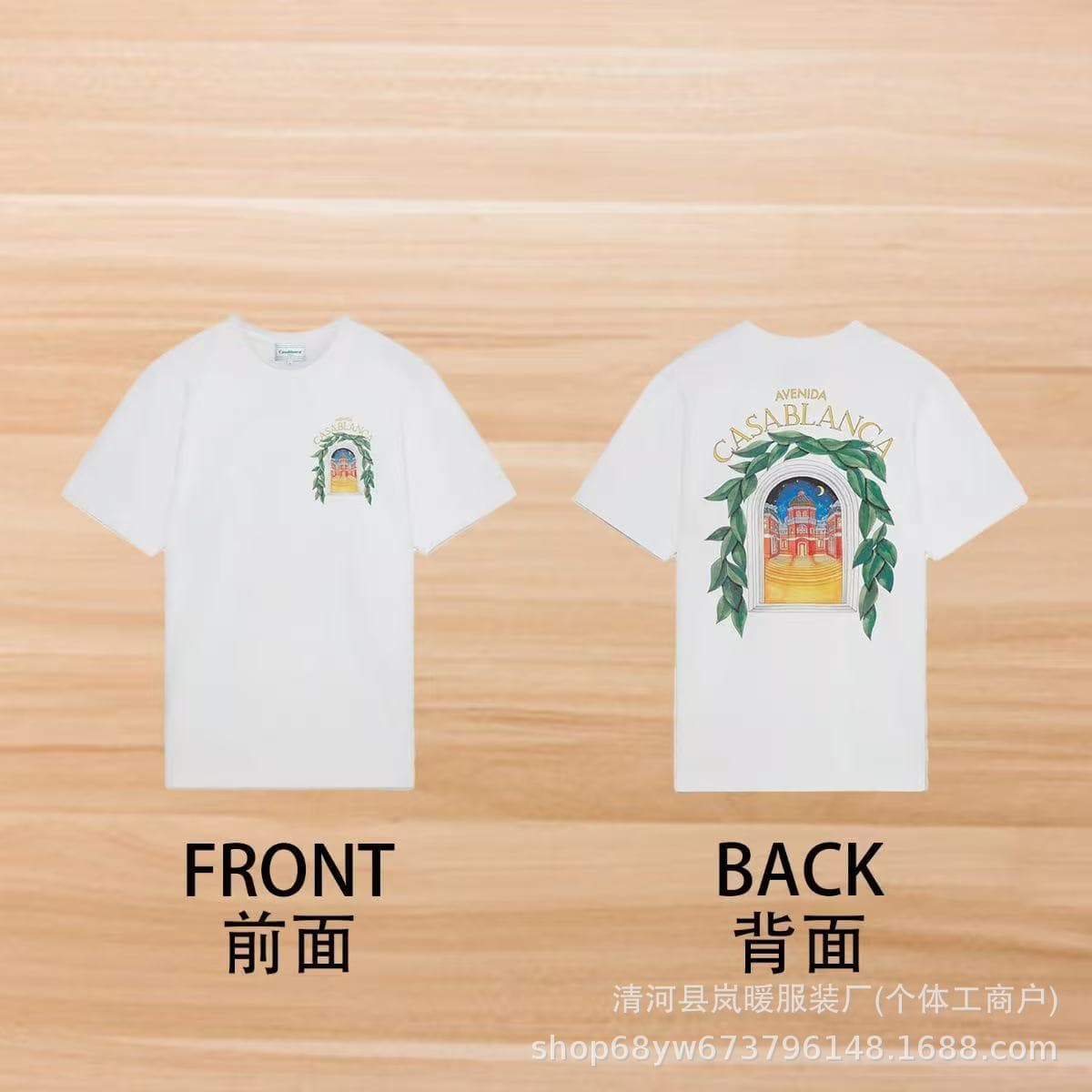 Cross-border foreign trade Casablanca short-sleeved American streetwear brand niche loose high-street t-shirt