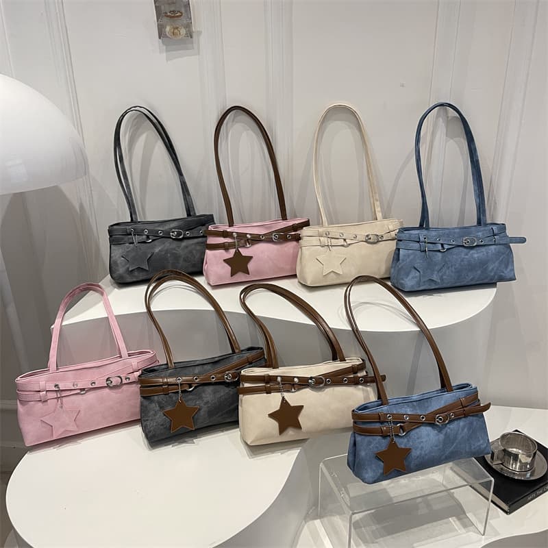 Cross-border Trade Women's Handbag 2026 Summer New Trend Color-Block Underarm Bag Niche Versatile Shoulder Bag Handbag
