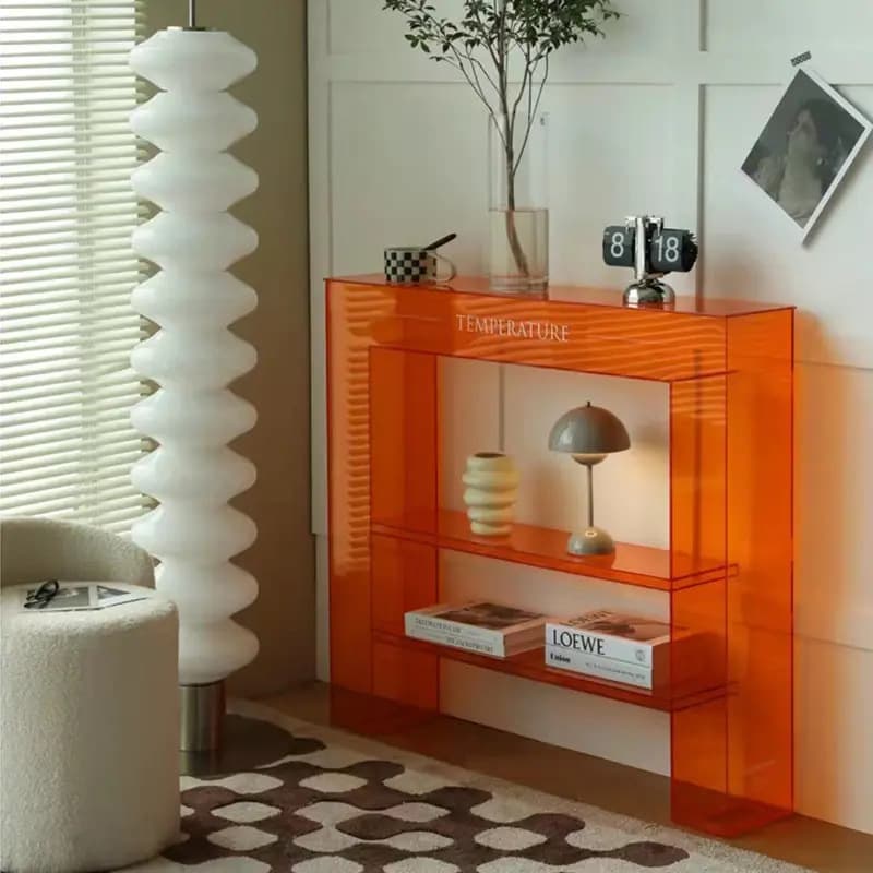 Acrylic Console Table for Entryway, Study, Living Room Wall Decorative Table, Modern Simple Luxury Acrylic Entry Table