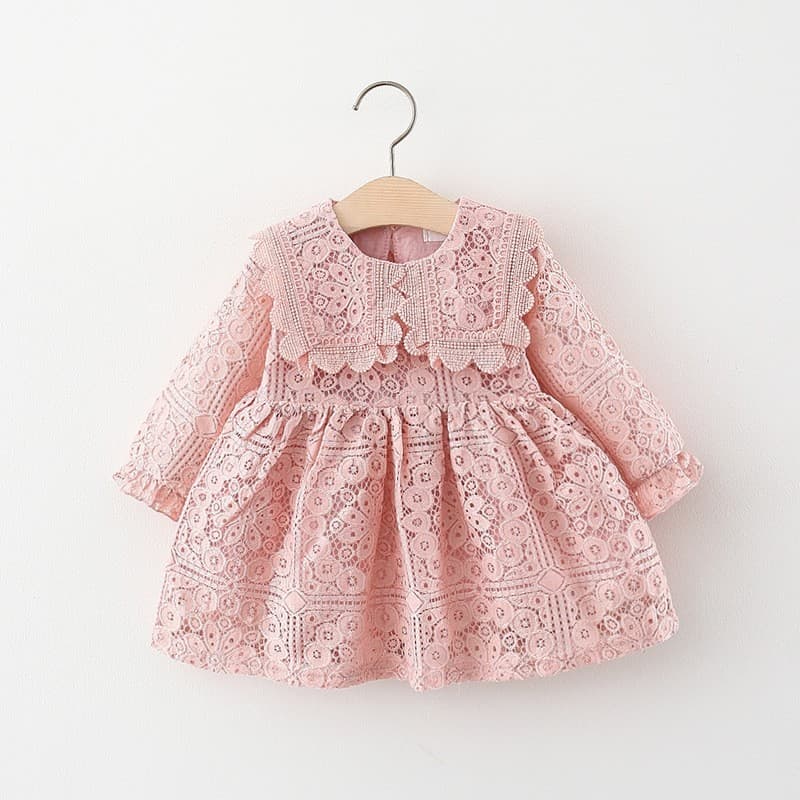 1280 Spring/Autumn New Style Baby Girl Long-Sleeved Lace Dress Princess Dress Wholesale Children's Dress Dropshipping Available