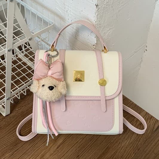 College style stitching contrasting color backpack women's 2026 cross-border new travel small backpack Korean style personalized crossbody bag