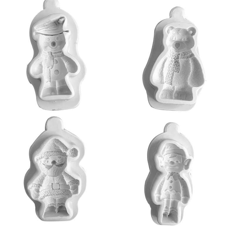 Christmas Santa Claus Reindeer Elf Kid Snowman Silicone Mold Baking DIY Cake