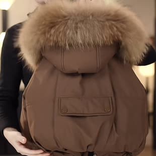 2025 New Winter Boys Cotton Coat Thickened Warm Fur Collar Down Cotton Jacket Girls Cross-border Cotton Padded Coat