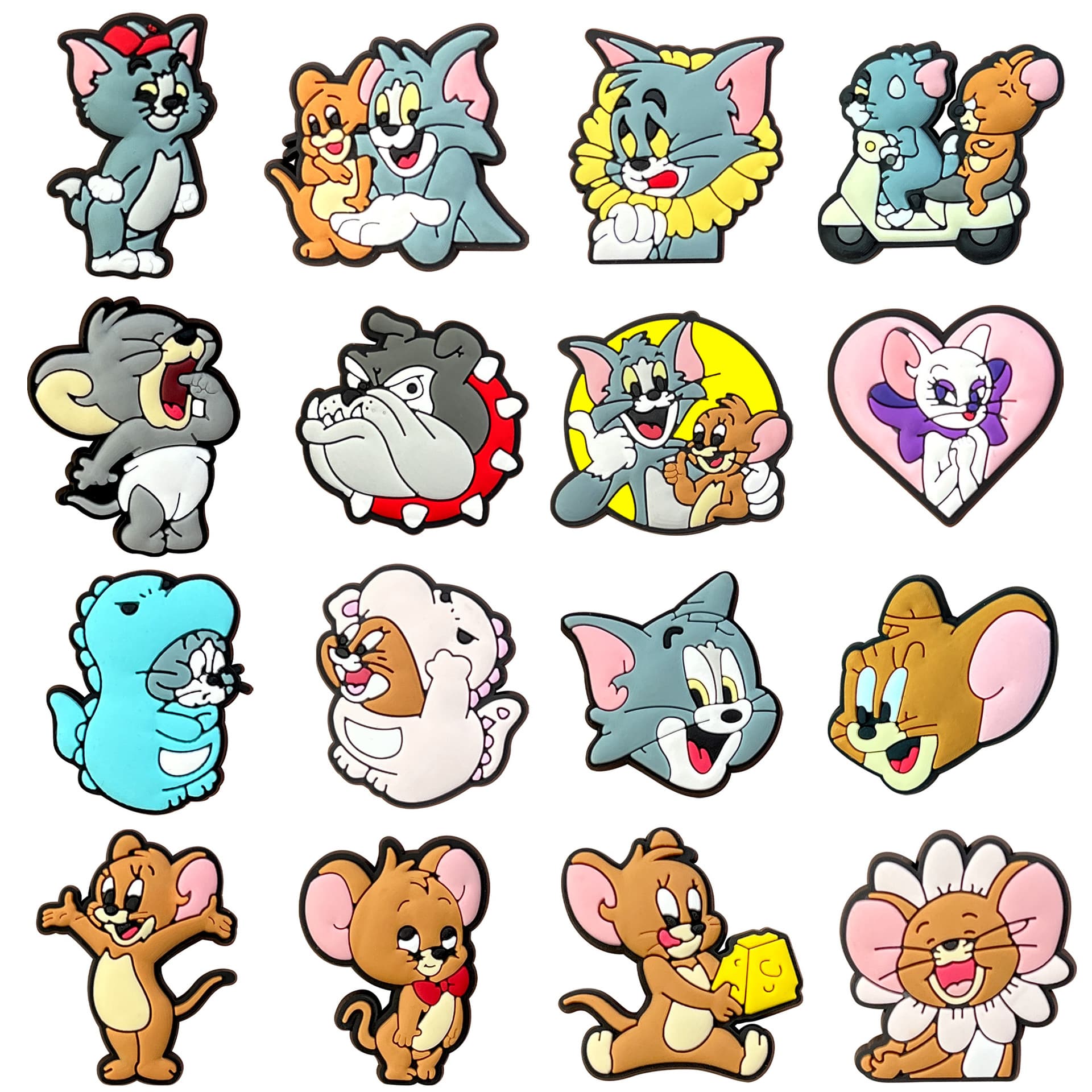 New Tom and Jerry Shoes Flower Shoes Buckle Crocs Accessories Decorative PVC Animation Amazon Foreign Trade Cross-border Exclusive